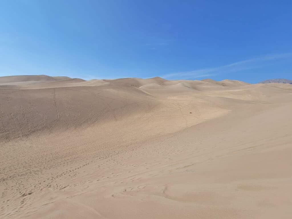 Layers of golden sand dunes in Great Sand Dunes National Park