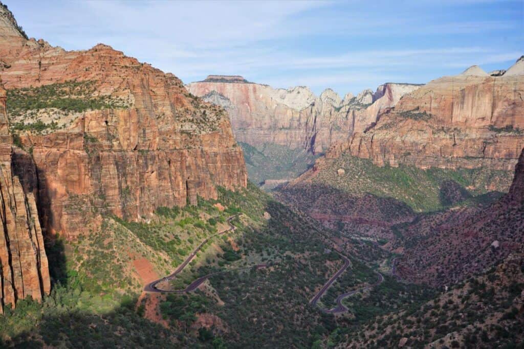 The Canyon Overlook Trail with this view over the Zion Canyon is one of the best things to do with two days in Zion.