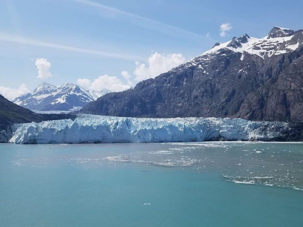 Glacier sheet on the ocean at Glacier Bay National Park in Alaska